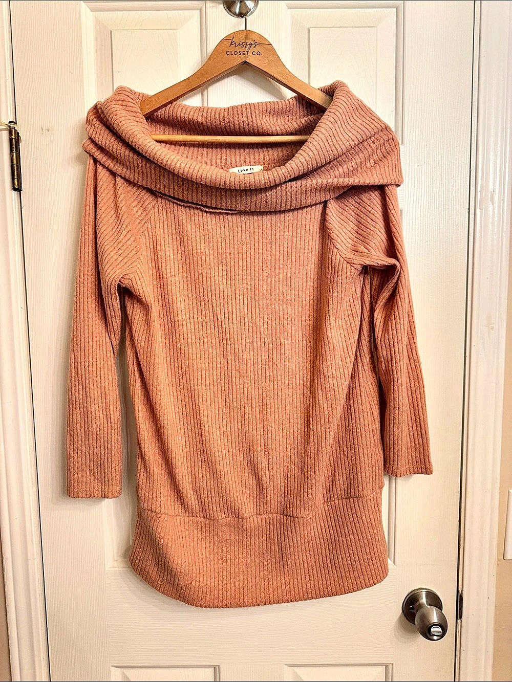 Love In Cowl Neck Sweater in Brown Size Medium